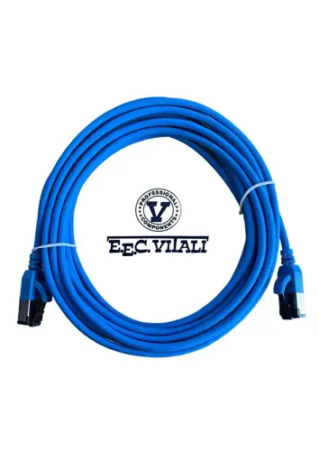 Patch cord slim 32 AWG S/FTP CAT.6A MT.0,3 LSZH blue