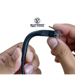 Patch cord slim 32 AWG UTP CAT.6A PIEGHEVOLE MT.0,3 nero