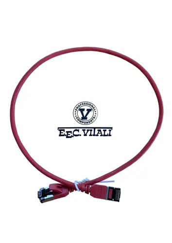 Patch cord slim 32 AWG S/FTP CAT.6A MT.3 LSZH rosso