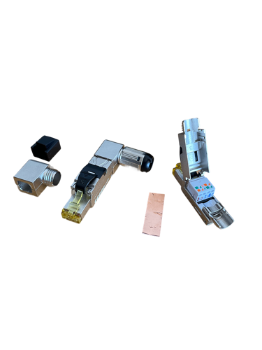 Plug industriale RJ45 Cat.6A FTP Tool Free IP20 Angolato 90°