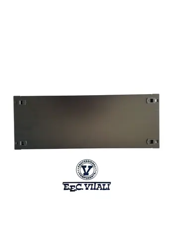 Piastra cieca Toolless con clip 4U 19" nera